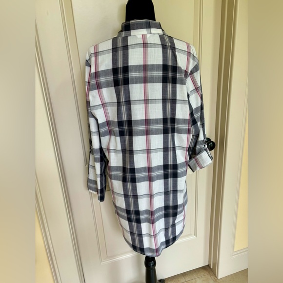 M&S Women 14 Uk Button Down Cover Up Blouson Striped Strap Sleeve Multi Color - Picture 3 of 8